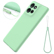 For Motorola Moto G75 Solid Color Liquid Silicone Dropproof Full Coverage Phone Case(Green)