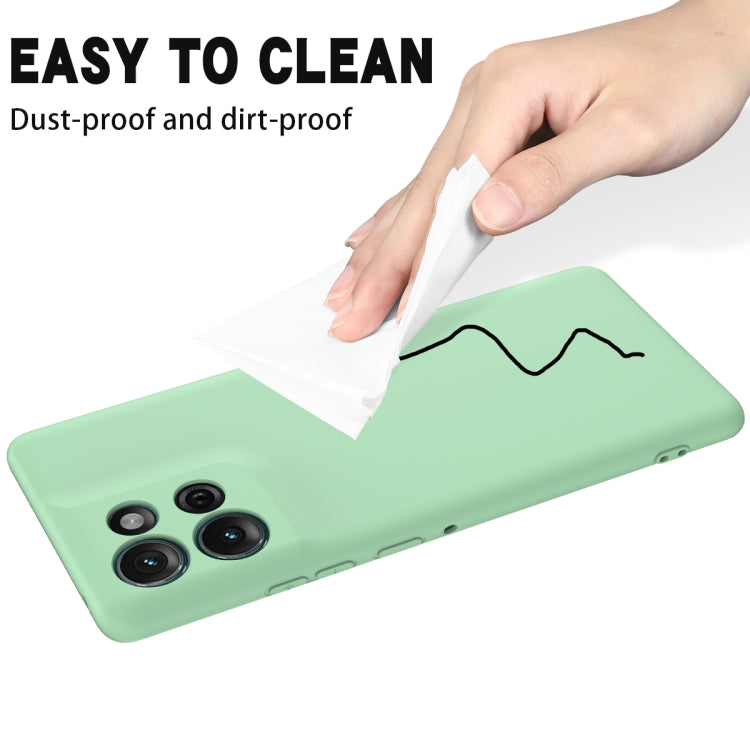 For Motorola Moto G75 Solid Color Liquid Silicone Dropproof Full Coverage Phone Case(Green)