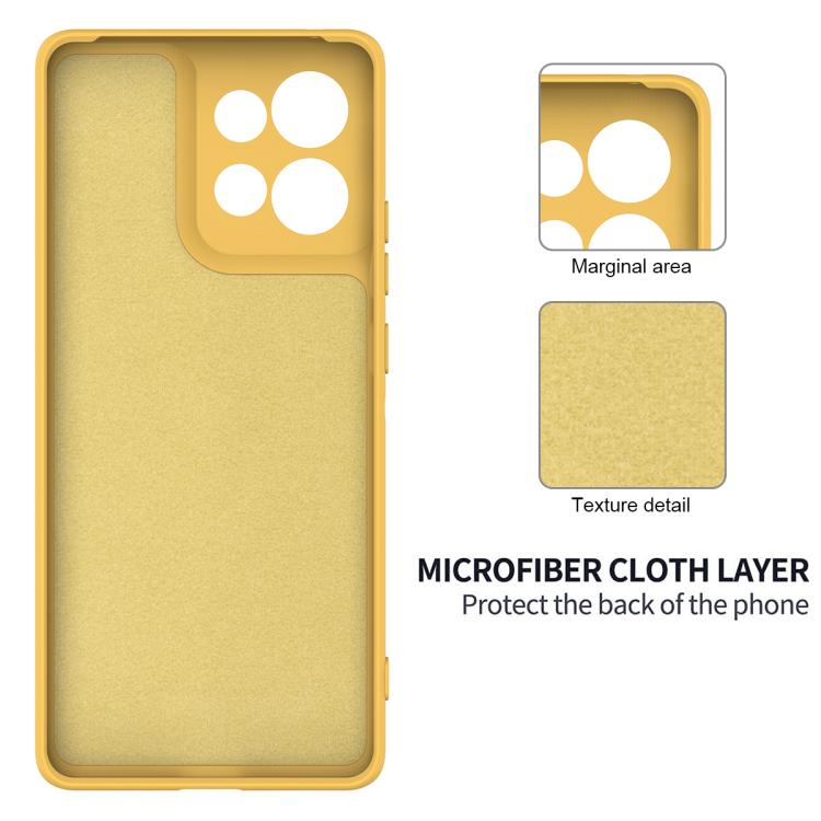 For Motorola Moto G Play 2025 Solid Color Liquid Silicone Dropproof Full Coverage Phone Case(Yellow)