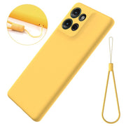 For Motorola Moto G Play 2025 Solid Color Liquid Silicone Dropproof Full Coverage Phone Case(Yellow)