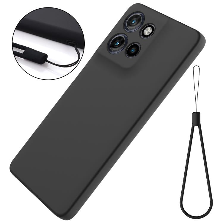 For Motorola Moto G Power 2025 Solid Color Liquid Silicone Dropproof Full Coverage Phone Case(Black)