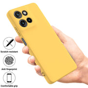 For Motorola Moto G Power 2025 Solid Color Liquid Silicone Dropproof Full Coverage Phone Case(Yellow)