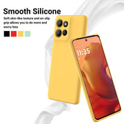 For Motorola Moto G15 Solid Color Liquid Silicone Dropproof Full Coverage Phone Case(Yellow)