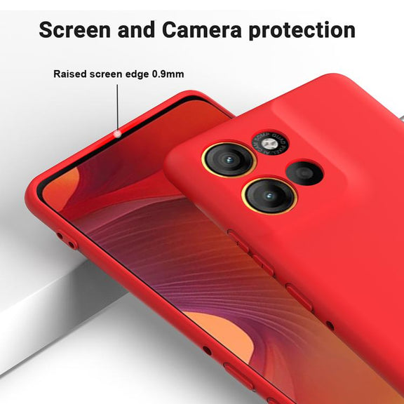 For Motorola Moto G15 Solid Color Liquid Silicone Dropproof Full Coverage Phone Case(Red)