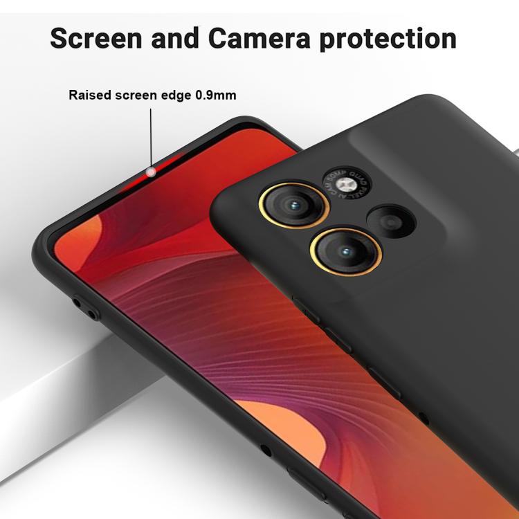 For Motorola Moto G15 Power Solid Color Liquid Silicone Dropproof Full Coverage Phone Case(Black)