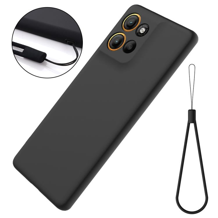 For Motorola Moto G15 Power Solid Color Liquid Silicone Dropproof Full Coverage Phone Case(Black)