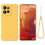 For Motorola Moto G15 Power Solid Color Liquid Silicone Dropproof Full Coverage Phone Case(Yellow)