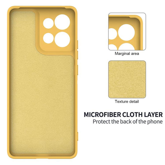 For Motorola Moto G15 Power Solid Color Liquid Silicone Dropproof Full Coverage Phone Case(Yellow)