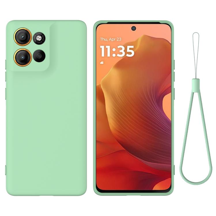 For Motorola Moto G15 Power Solid Color Liquid Silicone Dropproof Full Coverage Phone Case(Green)