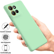 For Motorola Moto G15 Power Solid Color Liquid Silicone Dropproof Full Coverage Phone Case(Green)