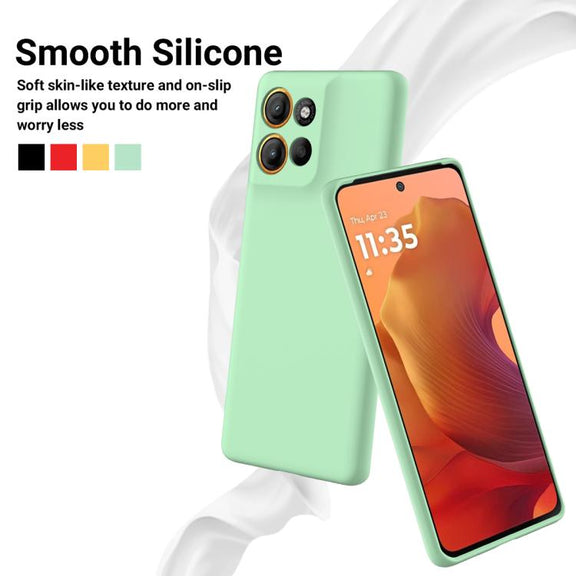 For Motorola Moto G15 Power Solid Color Liquid Silicone Dropproof Full Coverage Phone Case(Green)