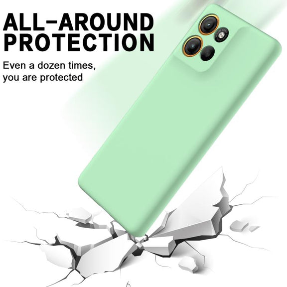 For Motorola Moto G15 Power Solid Color Liquid Silicone Dropproof Full Coverage Phone Case(Green)