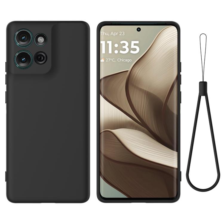 For Motorola Moto G 2025 Solid Color Liquid Silicone Dropproof Full Coverage Phone Case(Black)