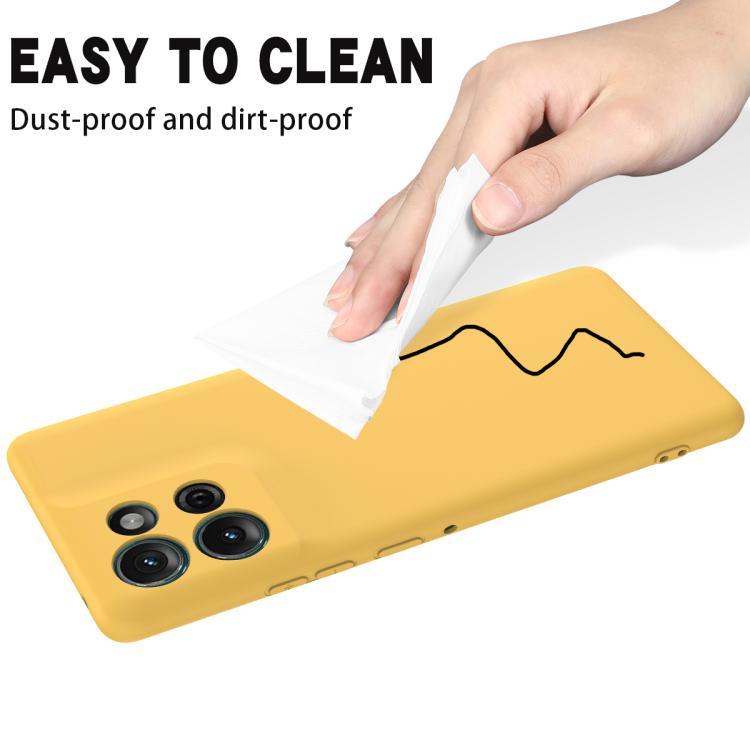 For Motorola Moto G 2025 Solid Color Liquid Silicone Dropproof Full Coverage Phone Case(Yellow)