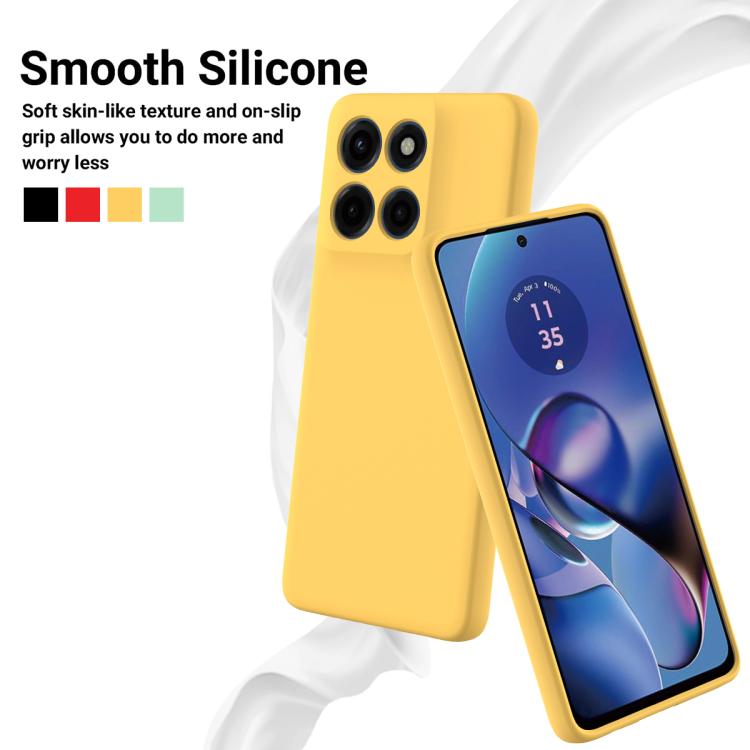 For Motorola Moto G Stylus 5G 2025 Solid Color Liquid Silicone Dropproof Full Coverage Phone Case(Yellow)