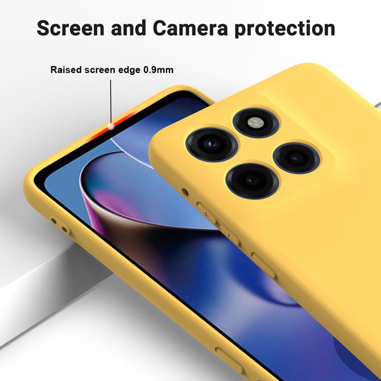 For Motorola Moto G Stylus 5G 2025 Solid Color Liquid Silicone Dropproof Full Coverage Phone Case(Yellow)