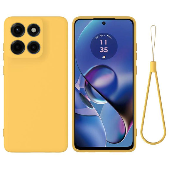 For Motorola Moto G Stylus 5G 2025 Solid Color Liquid Silicone Dropproof Full Coverage Phone Case(Yellow)