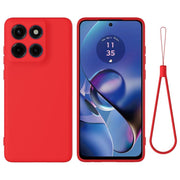 For Motorola Moto G Stylus 5G 2025 Solid Color Liquid Silicone Dropproof Full Coverage Phone Case(Red)
