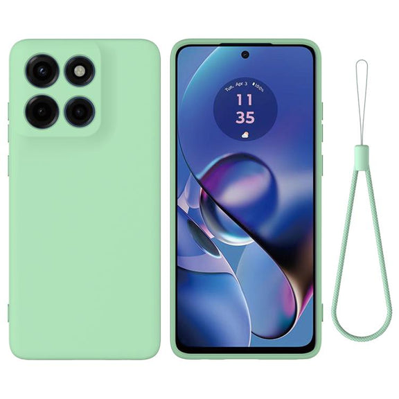 For Motorola Moto G Stylus 5G 2025 Solid Color Liquid Silicone Dropproof Full Coverage Phone Case(Green)