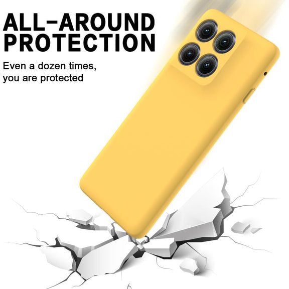 For Motorola Edge 5G 2025 Solid Color Liquid Silicone Dropproof Full Coverage Phone Case(Yellow)