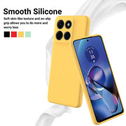 For Motorola Edge 60 Stylus Solid Color Liquid Silicone Dropproof Full Coverage Phone Case(Yellow)