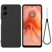 For Motorola Moto G04S 4G / E14 4G Solid Color Liquid Silicone Dropproof Full Coverage Phone Case(Black)