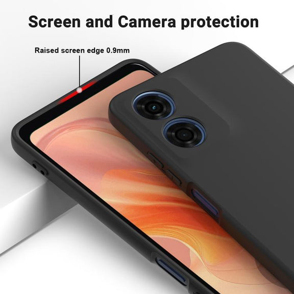 For Motorola Moto G04S 4G / E14 4G Solid Color Liquid Silicone Dropproof Full Coverage Phone Case(Black)