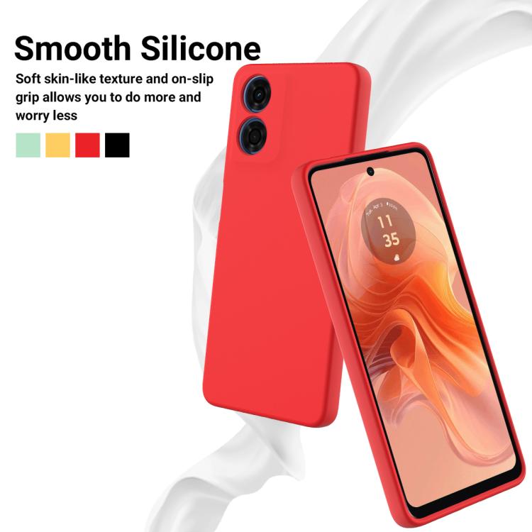 For Motorola Moto G04S 4G / E14 4G Solid Color Liquid Silicone Dropproof Full Coverage Phone Case(Red)