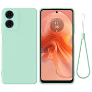 For Motorola Moto G04S 4G / E14 4G Solid Color Liquid Silicone Dropproof Full Coverage Phone Case(Green)