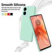 For Motorola Moto G04S 4G / E14 4G Solid Color Liquid Silicone Dropproof Full Coverage Phone Case(Green)