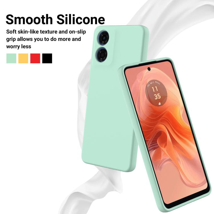 For Motorola Moto G04S 4G / E14 4G Solid Color Liquid Silicone Dropproof Full Coverage Phone Case(Green)