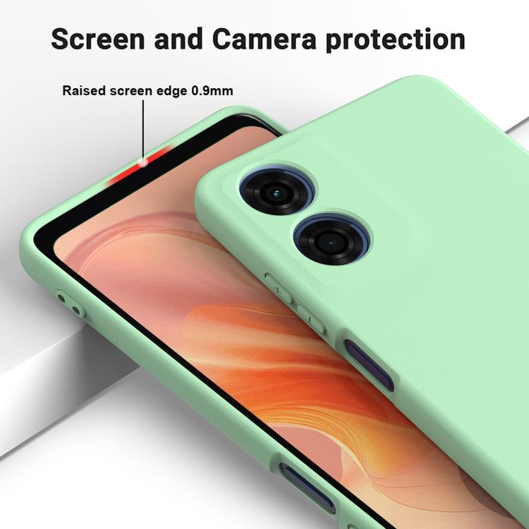 For Motorola Moto G04S 4G / E14 4G Solid Color Liquid Silicone Dropproof Full Coverage Phone Case(Green)