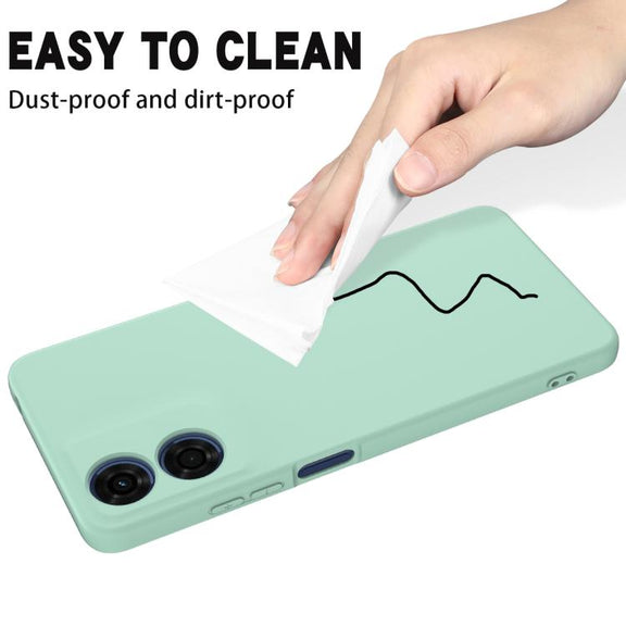 For Motorola Moto G04S 4G / E14 4G Solid Color Liquid Silicone Dropproof Full Coverage Phone Case(Green)