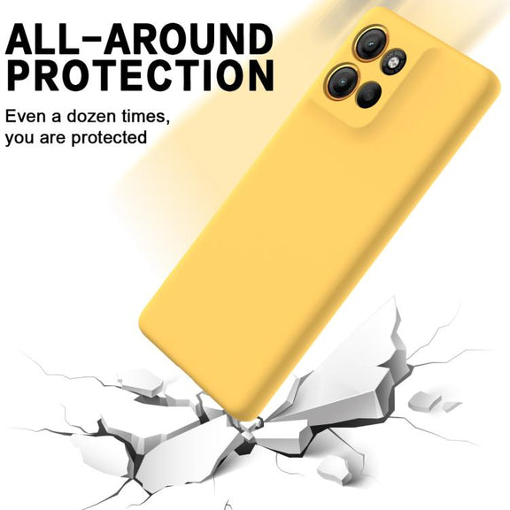 For Motorola Moto G56 5G Solid Color Liquid Silicone Dropproof Full Coverage Phone Case(Yellow)