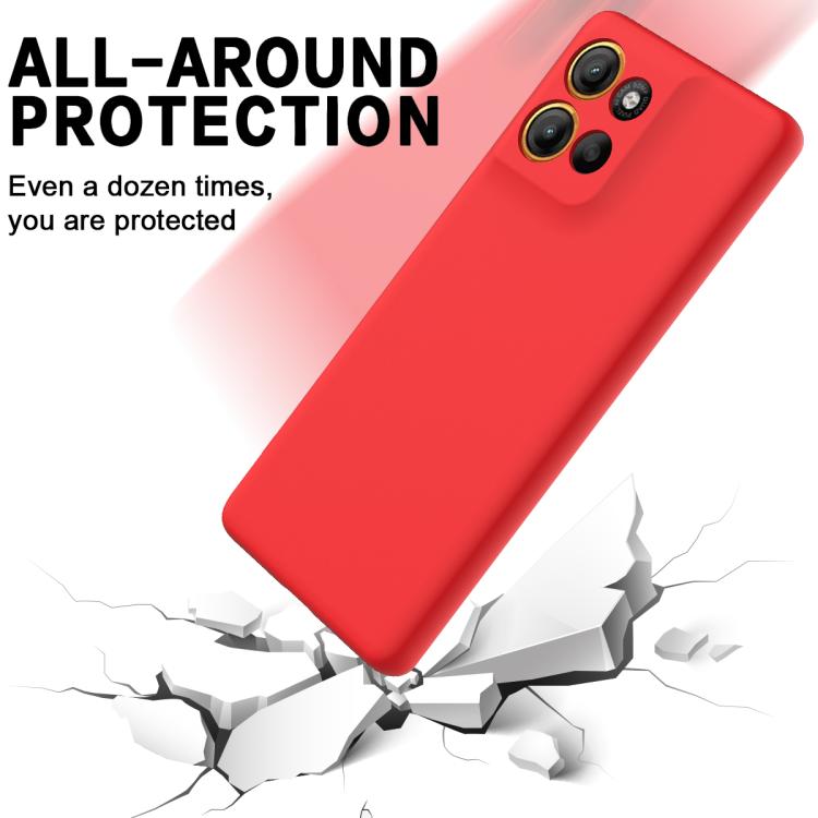 For Motorola Moto G56 5G Solid Color Liquid Silicone Dropproof Full Coverage Phone Case(Red)