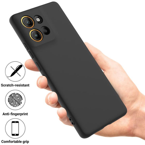 For Motorola Moto G86 5G Solid Color Liquid Silicone Dropproof Full Coverage Phone Case(Black)
