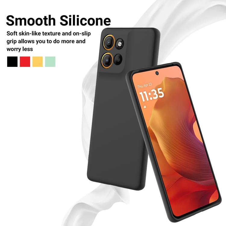 For Motorola Moto G86 5G Solid Color Liquid Silicone Dropproof Full Coverage Phone Case(Black)