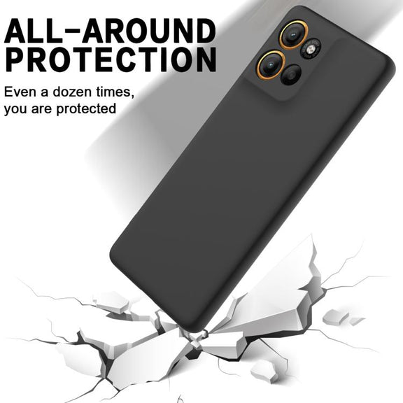 For Motorola Moto G86 5G Solid Color Liquid Silicone Dropproof Full Coverage Phone Case(Black)