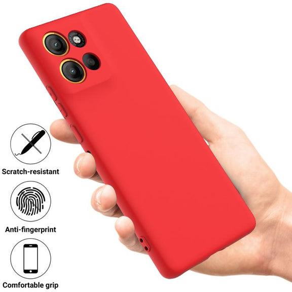 For Motorola Moto G86 5G Solid Color Liquid Silicone Dropproof Full Coverage Phone Case(Red)