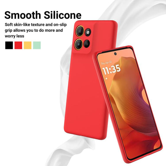 For Motorola Moto G86 5G Solid Color Liquid Silicone Dropproof Full Coverage Phone Case(Red)