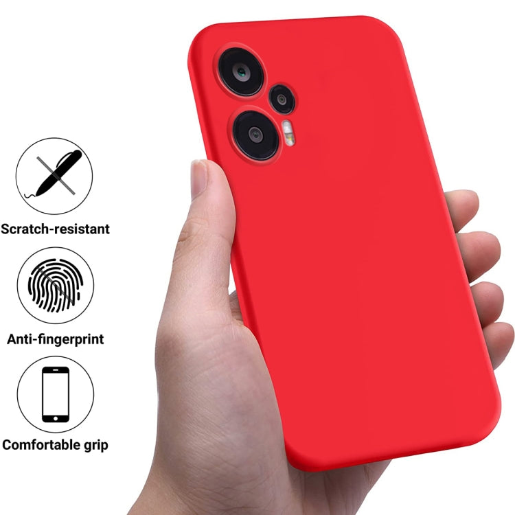For Xiaomi Poco F5 5G Pure Color Liquid Silicone Shockproof Phone Case(Red)