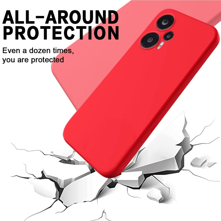 For Xiaomi Poco F5 5G Pure Color Liquid Silicone Shockproof Phone Case(Red)
