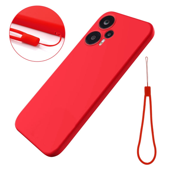For Xiaomi Poco F5 5G Pure Color Liquid Silicone Shockproof Phone Case(Red)