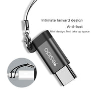Yesido GS04 Type-C to Micro USB Mini Connector Adapter with Keychain(Black)