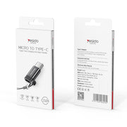 Yesido GS04 Type-C to Micro USB Mini Connector Adapter with Keychain(Black)