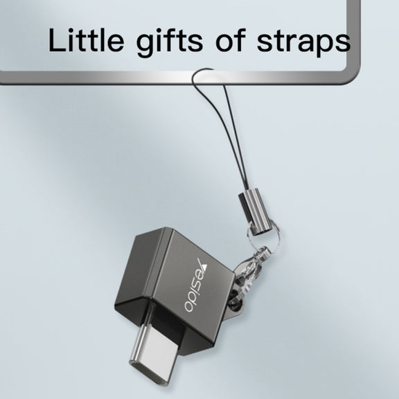 Yesido GS08 Type-C to USB 3.0 OTG Mini Connector Adapter with Keychain(Black)