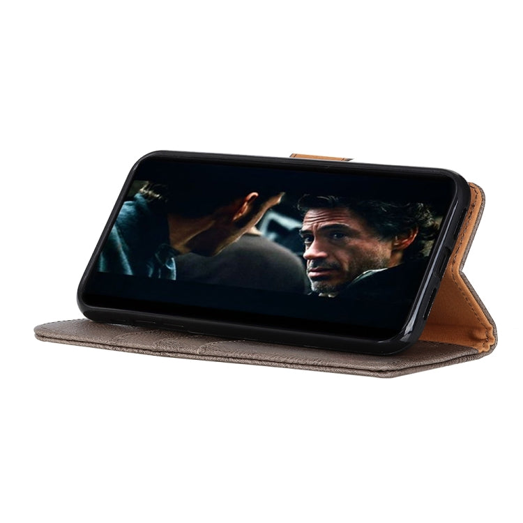 For OPPO Reno11 5G Global KHAZNEH Cowhide Texture Flip Leather Phone Case(Khaki)