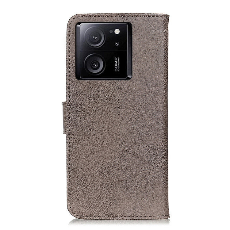 For Xiaomi 13T 5G / Redmi K60 Ultra 5G KHAZNEH Cowhide Texture Flip Leather Phone Case(Khaki)