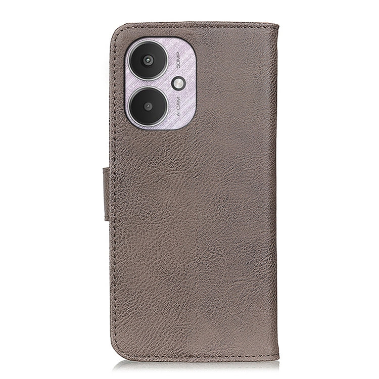 For Xiaomi Redmi 13C KHAZNEH Cowhide Texture Flip Leather Phone Case(Khaki)