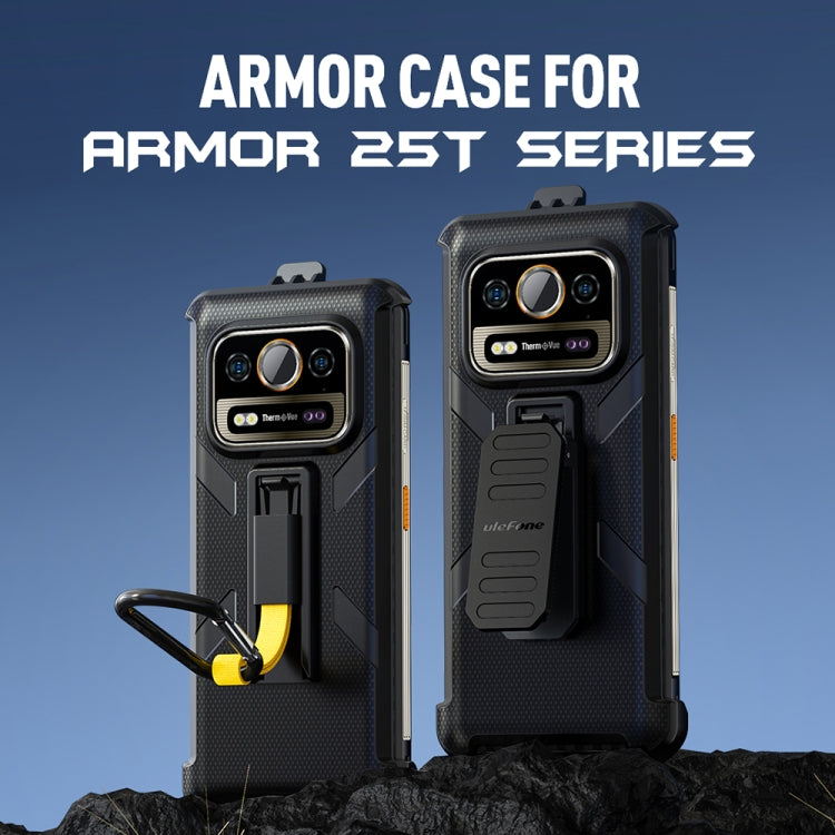 For Ulefone Armor 25T /  25T Pro Ulefone Back Clip Phone Case with Carabiner(Black)